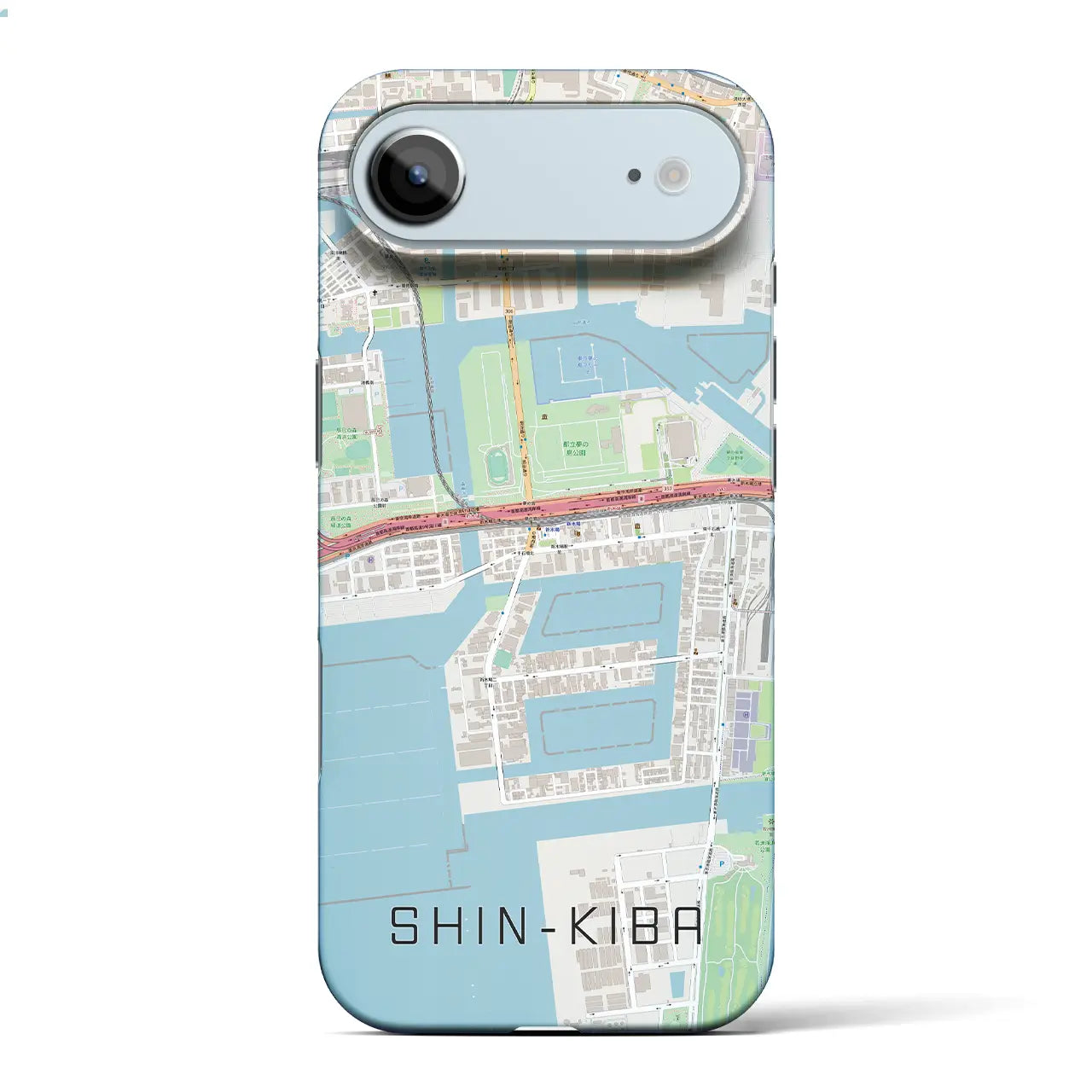 【新木場(東京都)】地図柄iPhoneケース(バックカバータイプ)ブラック・iPhone 17 Pro Max 用