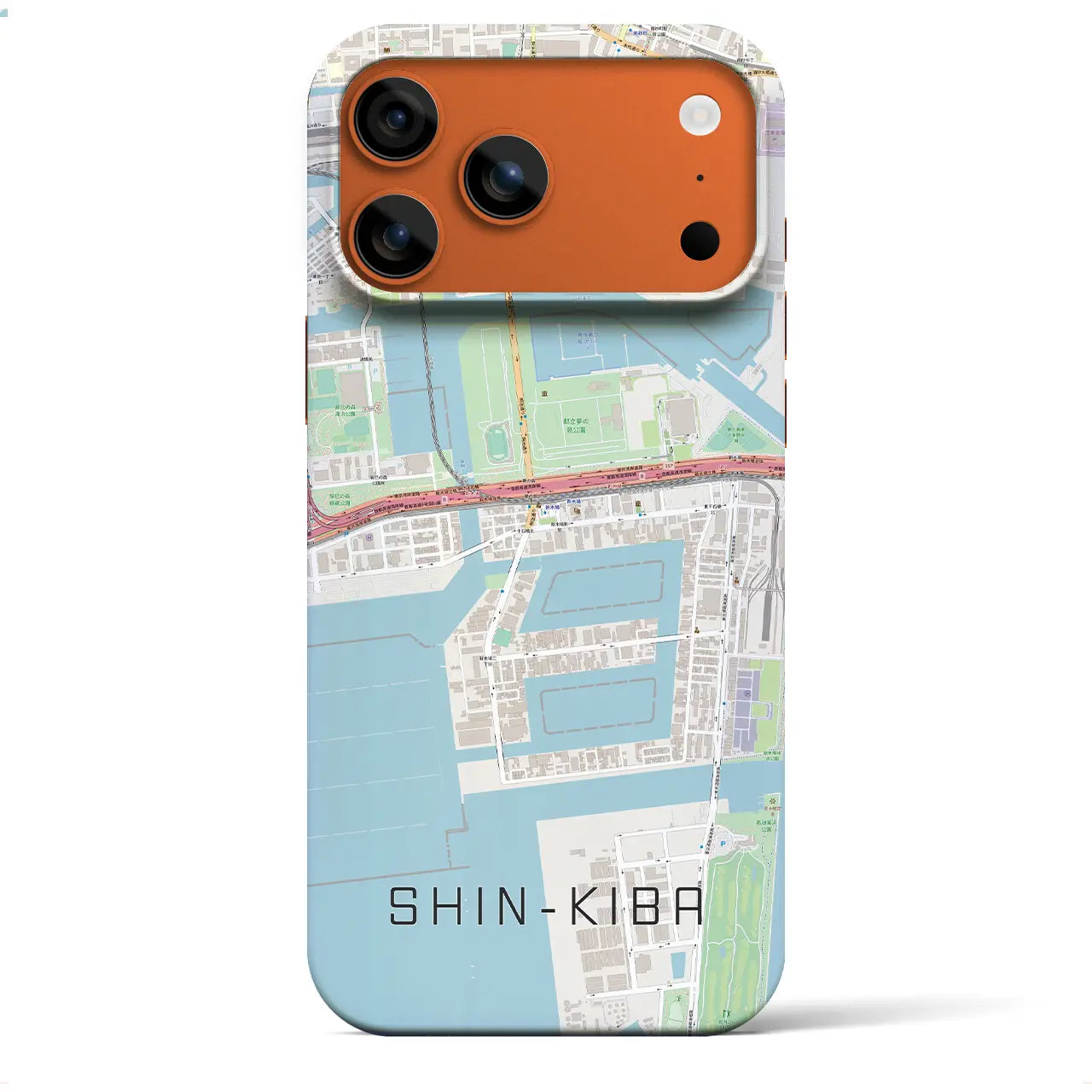 【新木場(東京都)】地図柄iPhoneケース(バックカバータイプ)