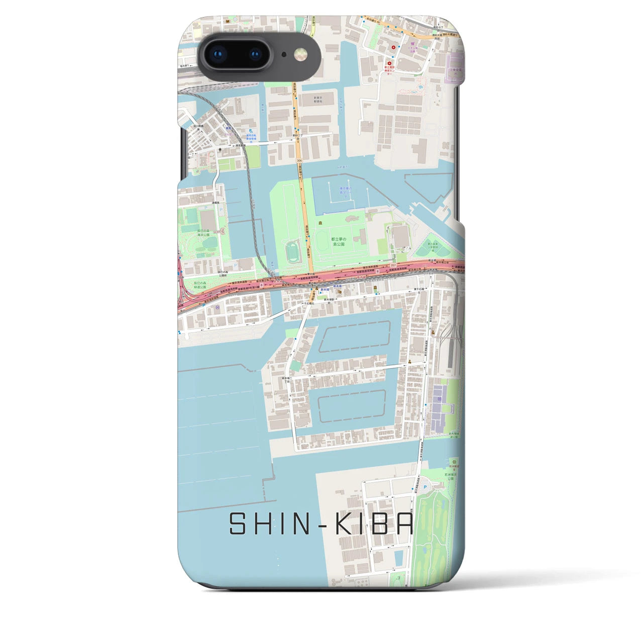 【新木場(東京都)】地図柄iPhoneケース(バックカバータイプ)