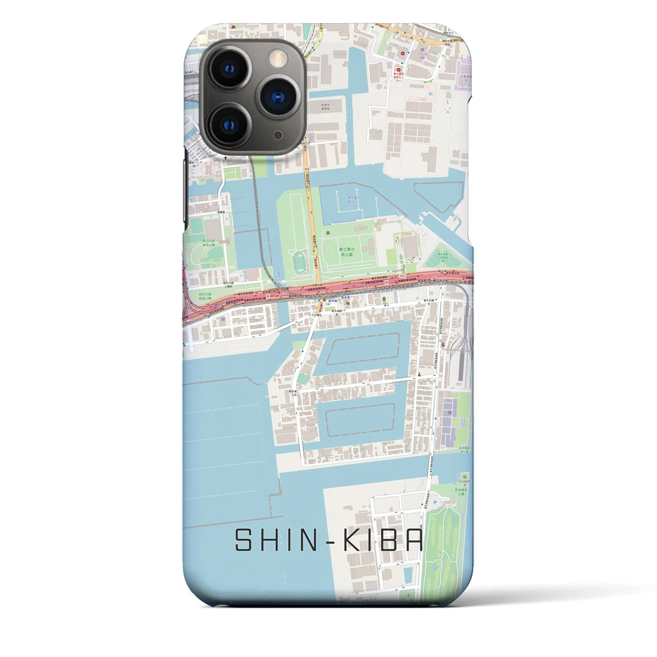 【新木場(東京都)】地図柄iPhoneケース(バックカバータイプ)