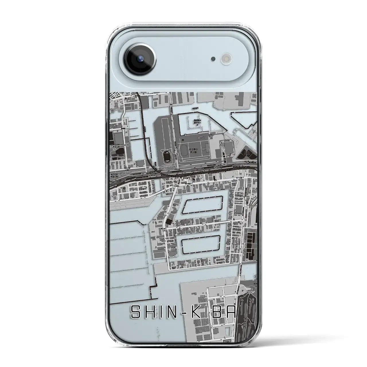 【新木場(東京都)】地図柄iPhoneケース(クリアタイプ)モノトーン・iPhone 17 Pro Max 用
