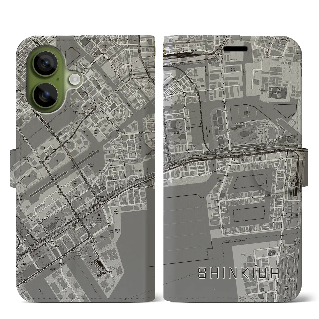 【新木場(東京都)】地図柄iPhoneケース(手帳タイプ)