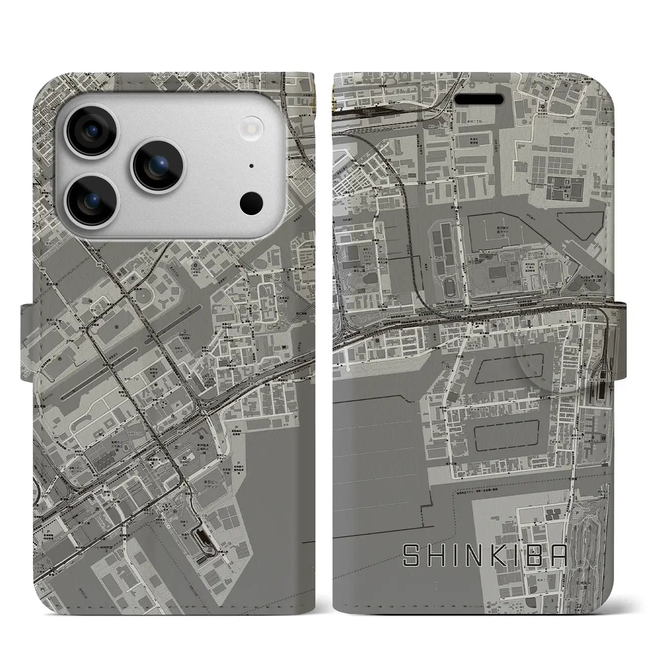 【新木場(東京都)】地図柄iPhoneケース(手帳タイプ)