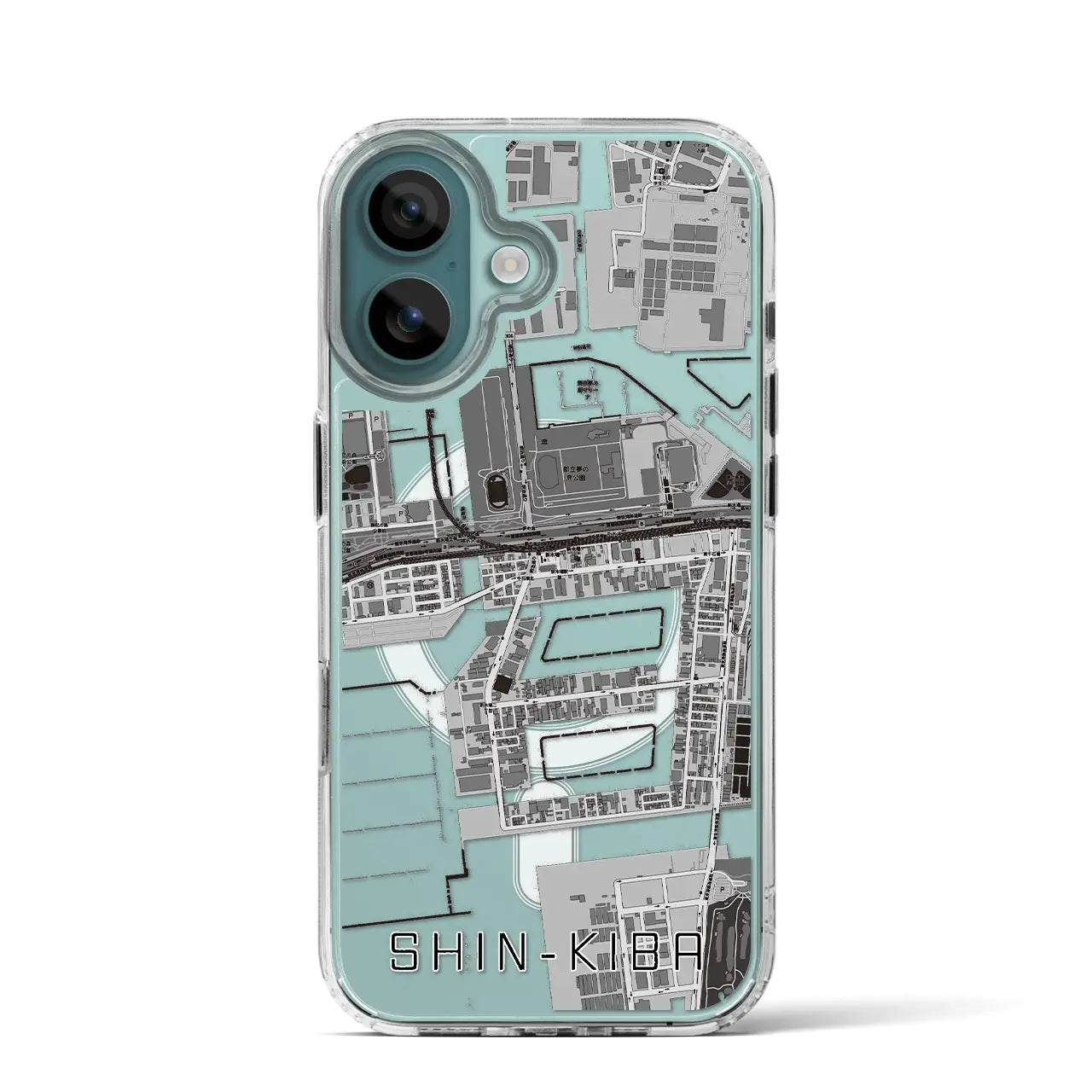 【新木場(東京都)】地図柄iPhoneケース(MagSafeタイプ)モノトーン・iPhone 16 Pro 用