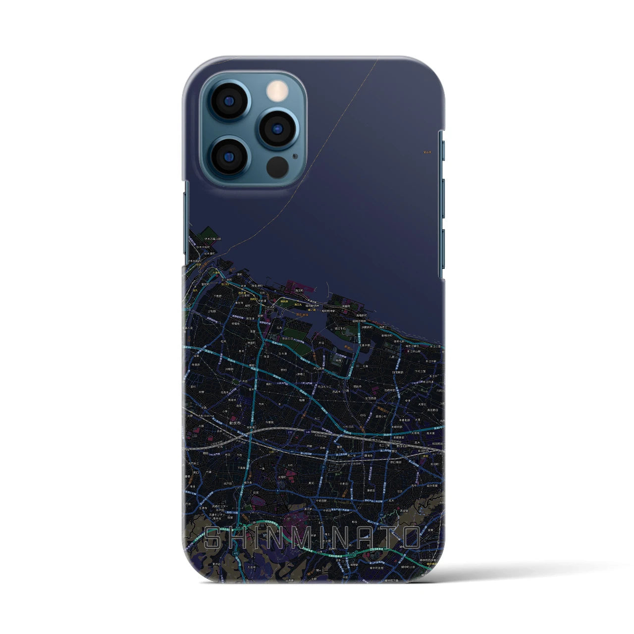 【新湊(富山県)】地図柄iPhoneケース(バックカバータイプ)