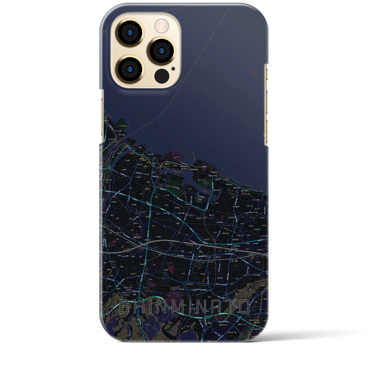 【新湊(富山県)】地図柄iPhoneケース(バックカバータイプ)