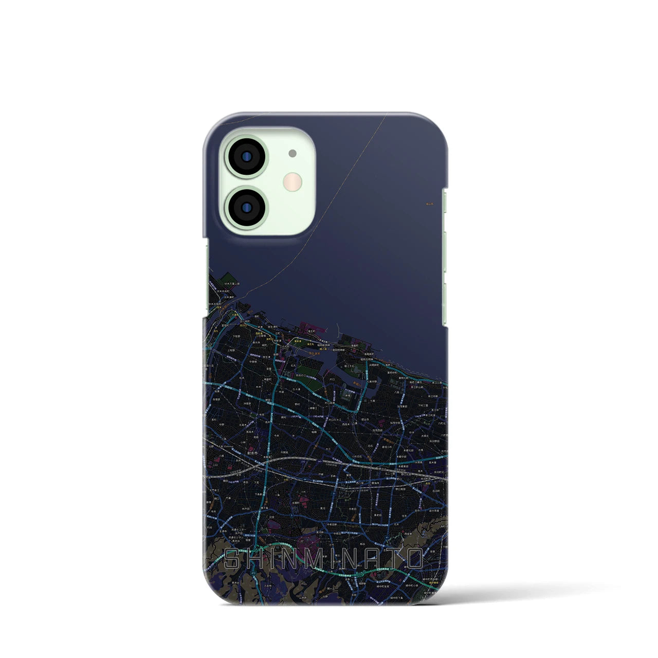 【新湊(富山県)】地図柄iPhoneケース(バックカバータイプ)