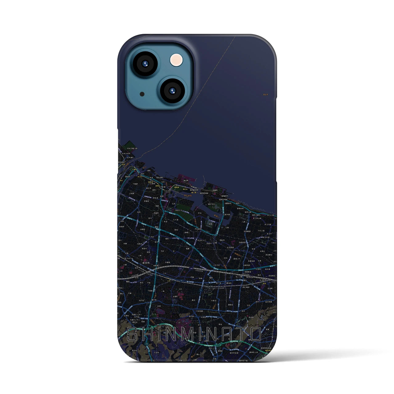 【新湊(富山県)】地図柄iPhoneケース(バックカバータイプ)