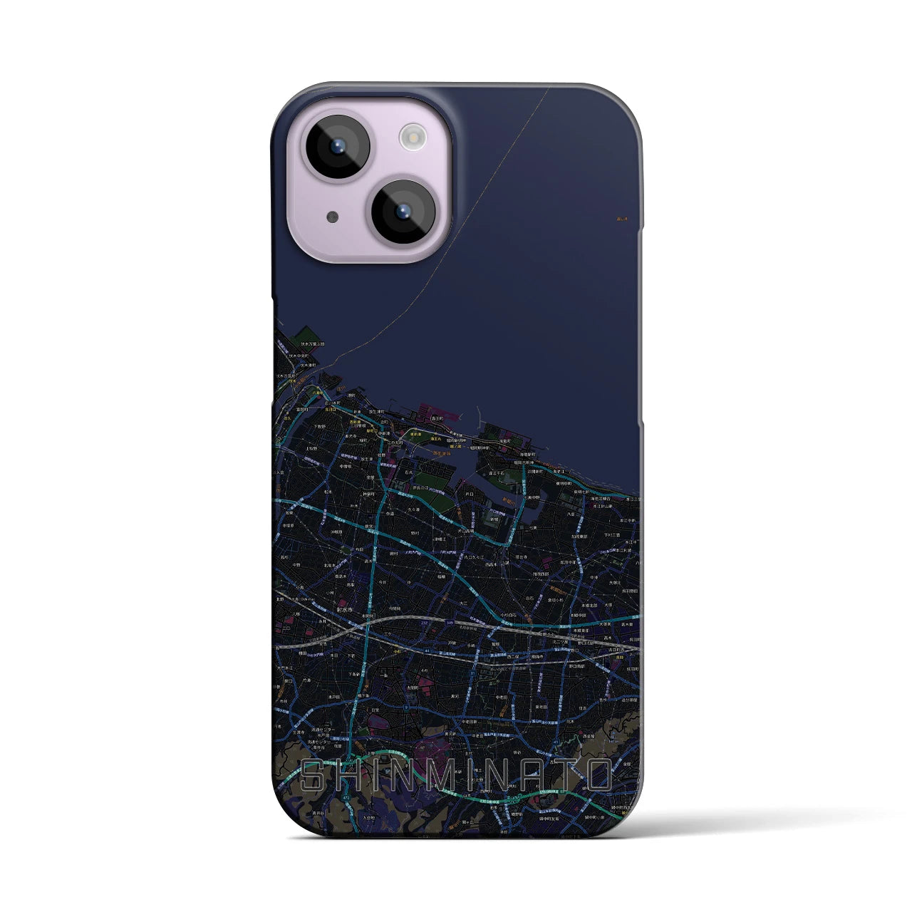 【新湊(富山県)】地図柄iPhoneケース(バックカバータイプ)