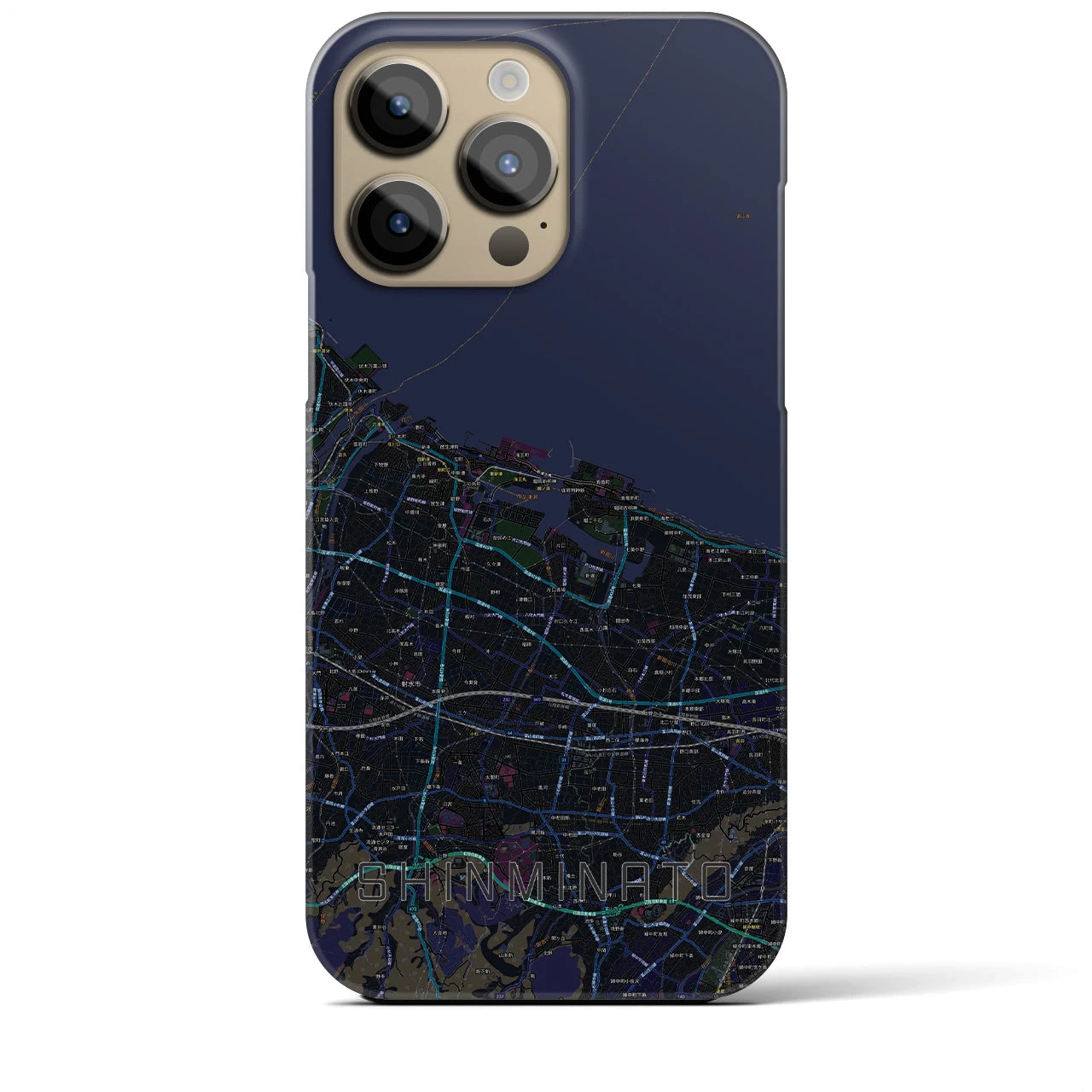 【新湊(富山県)】地図柄iPhoneケース(バックカバータイプ)