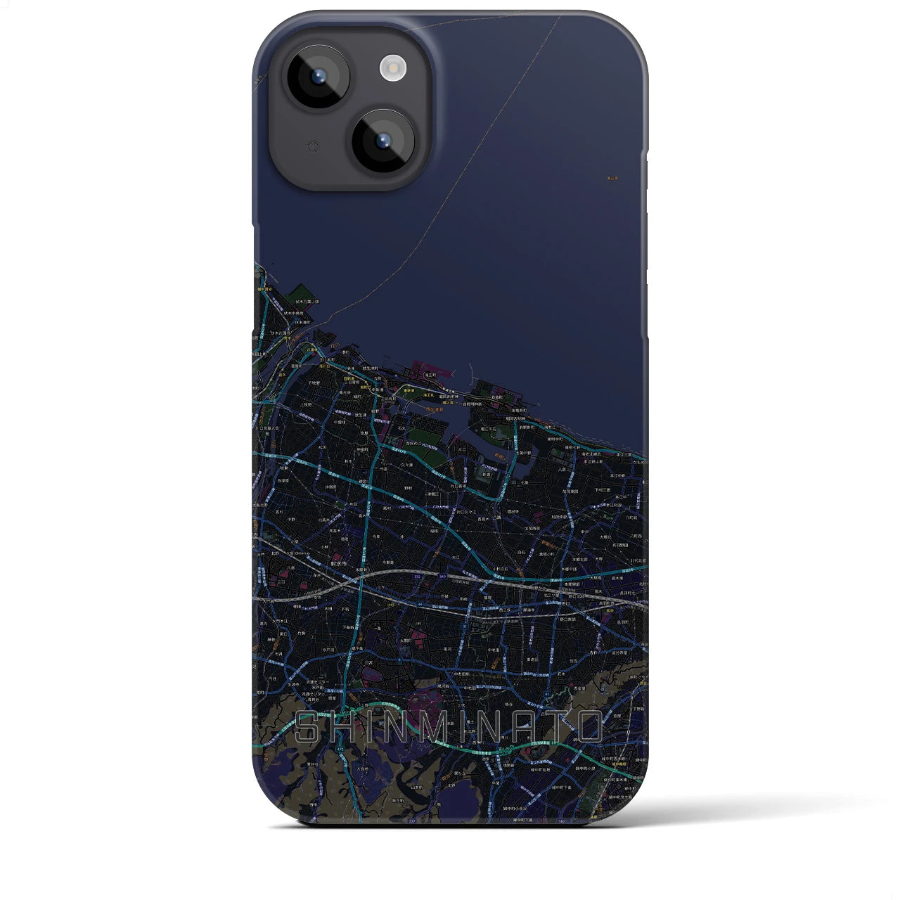 【新湊(富山県)】地図柄iPhoneケース(バックカバータイプ)