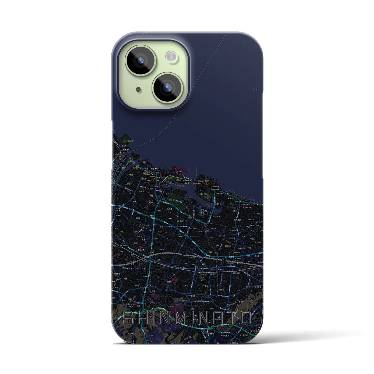 【新湊(富山県)】地図柄iPhoneケース(バックカバータイプ)