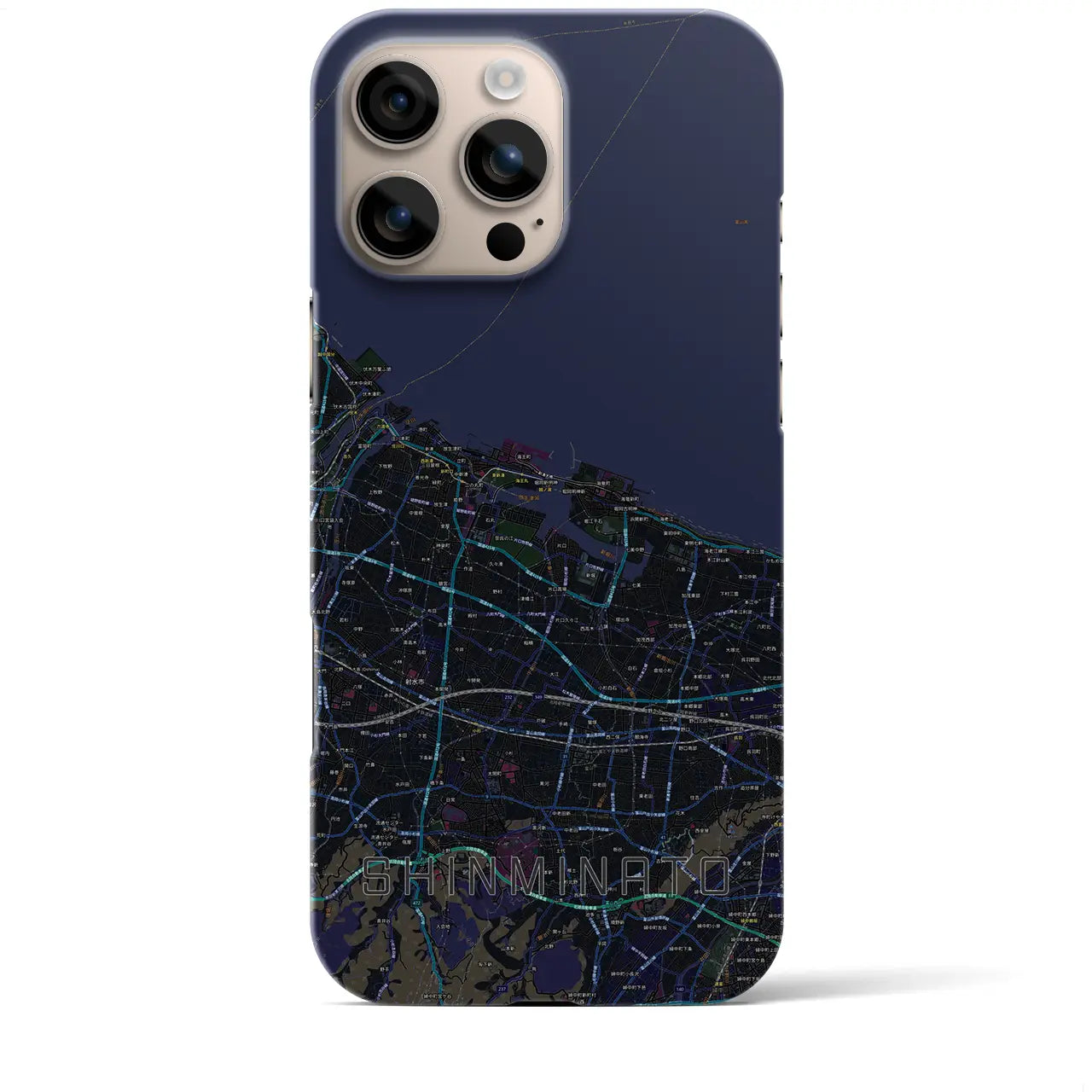 【新湊(富山県)】地図柄iPhoneケース(バックカバータイプ)