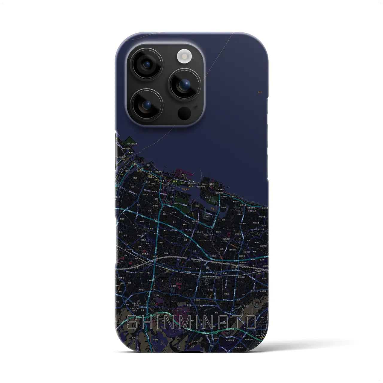 【新湊(富山県)】地図柄iPhoneケース(バックカバータイプ)