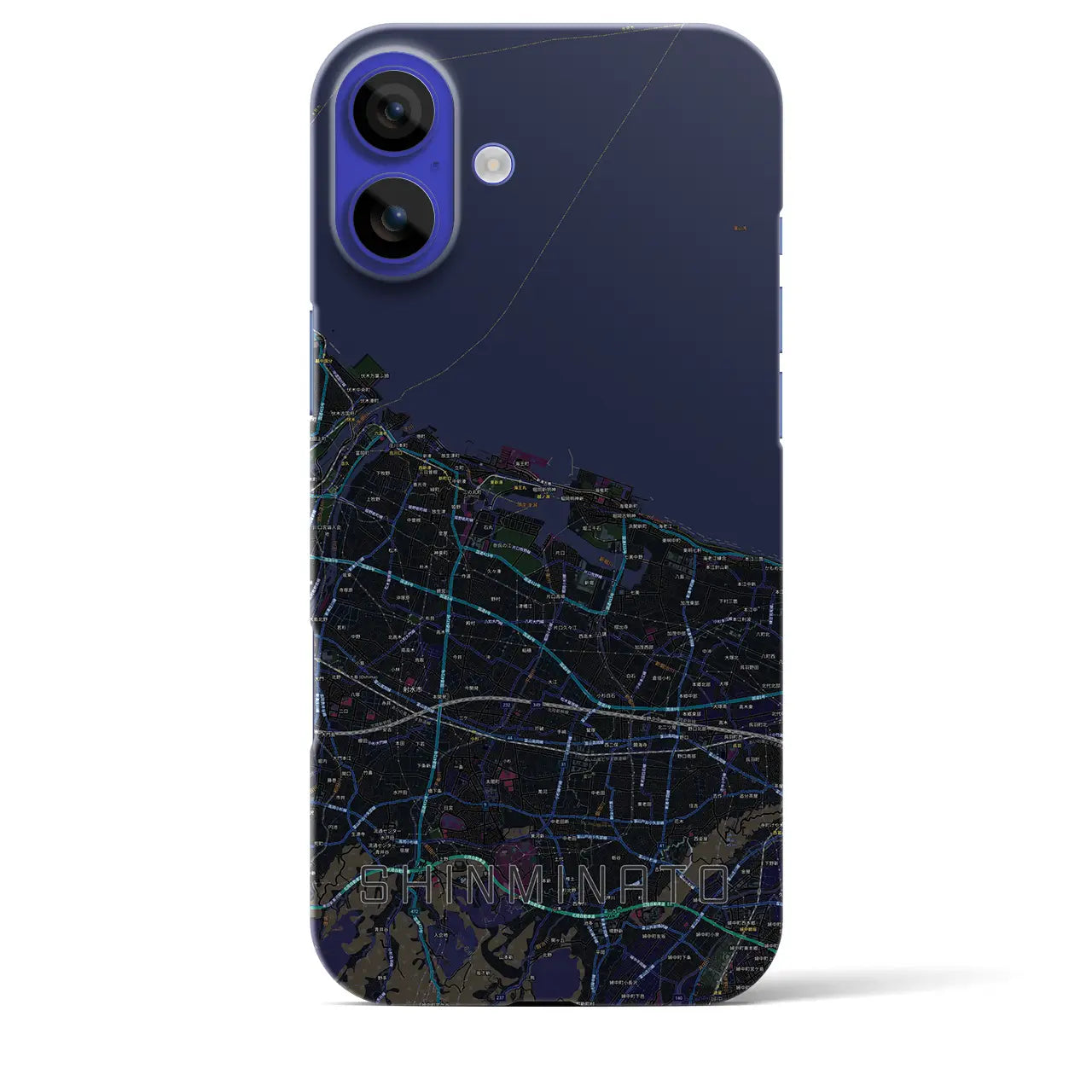 【新湊(富山県)】地図柄iPhoneケース(バックカバータイプ)