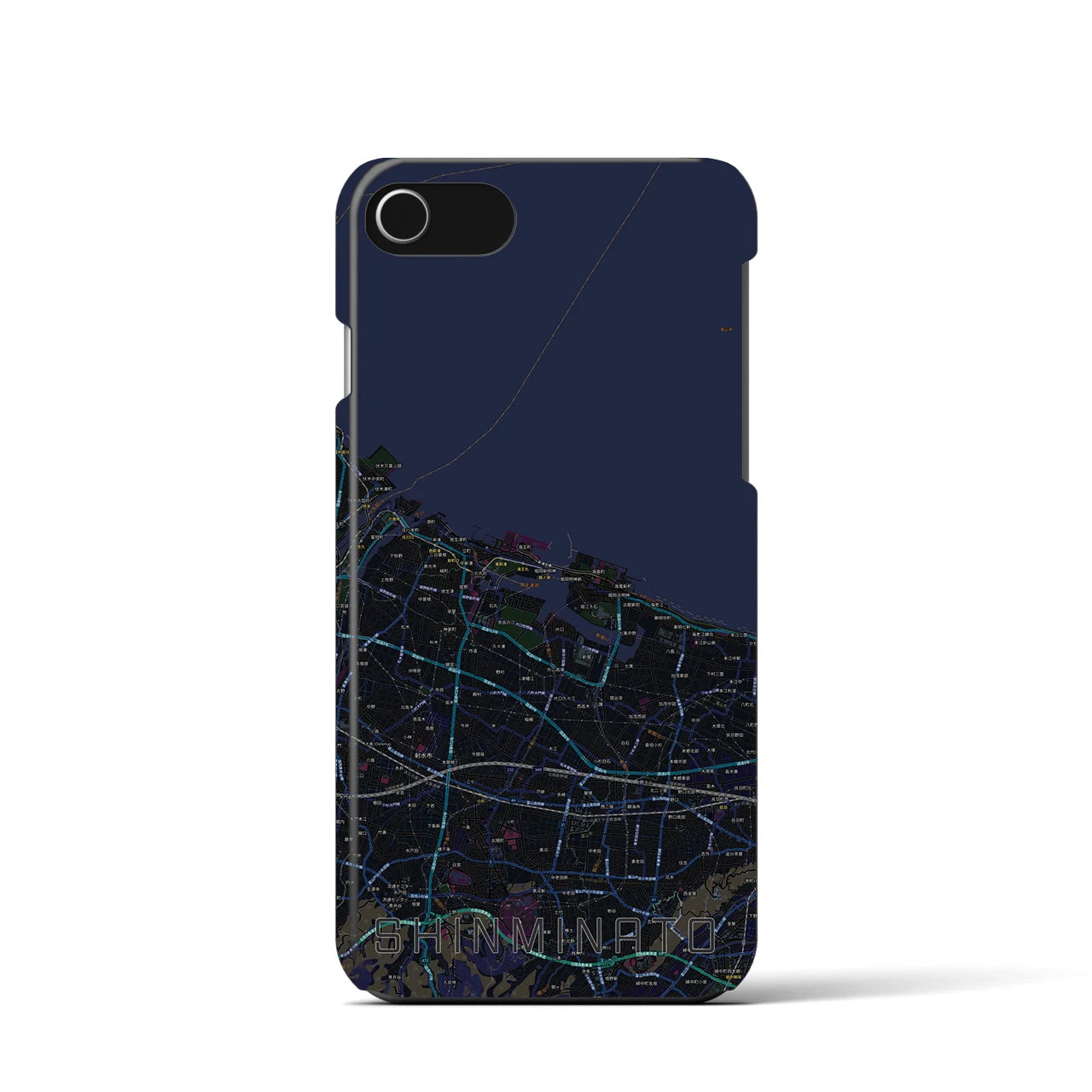 【新湊(富山県)】地図柄iPhoneケース(バックカバータイプ)