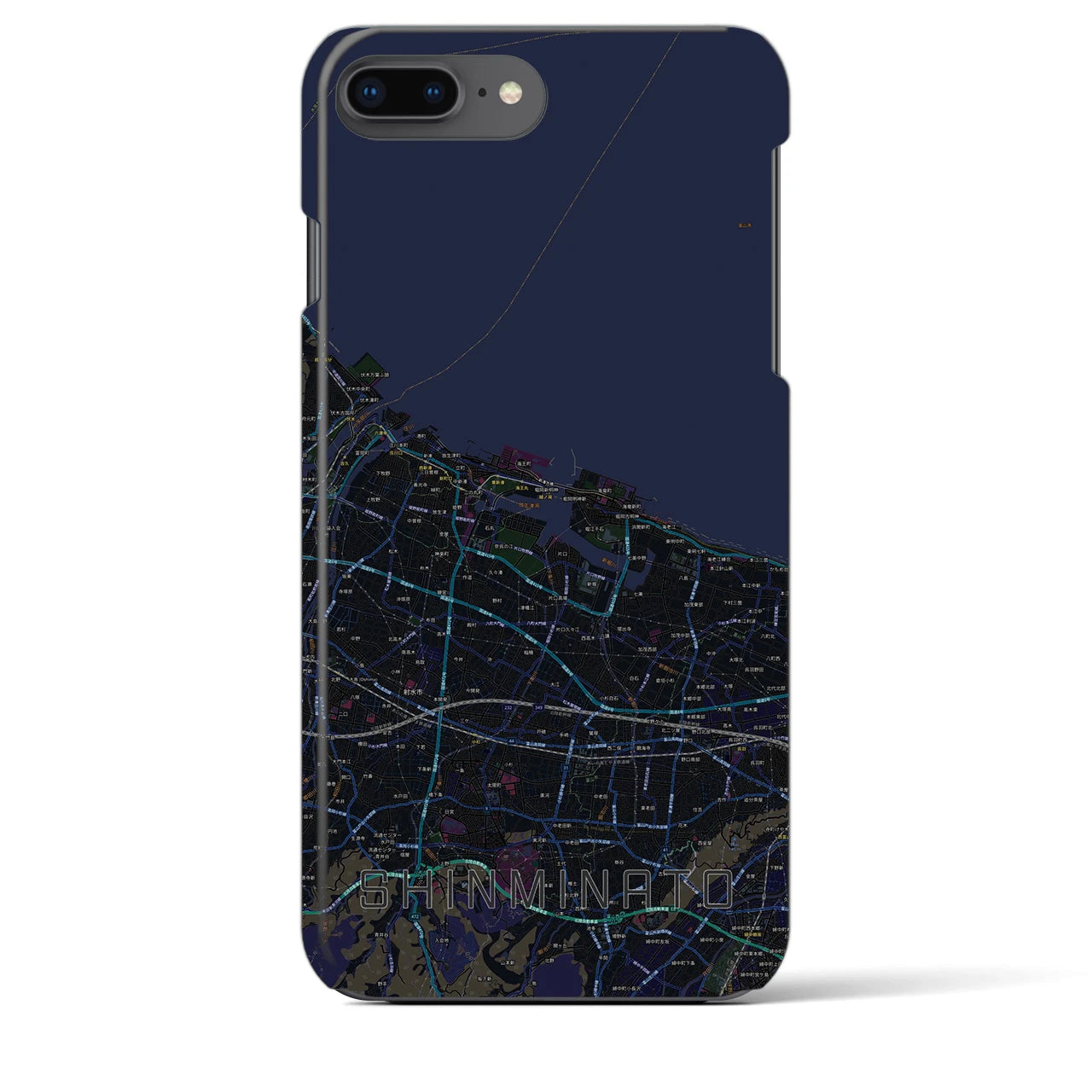 【新湊(富山県)】地図柄iPhoneケース(バックカバータイプ)