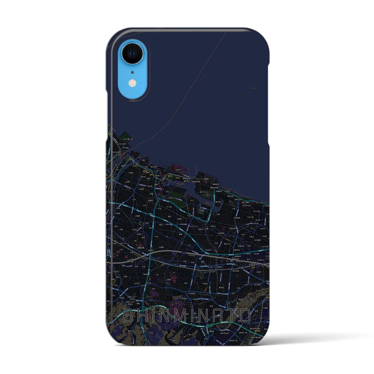 【新湊(富山県)】地図柄iPhoneケース(バックカバータイプ)