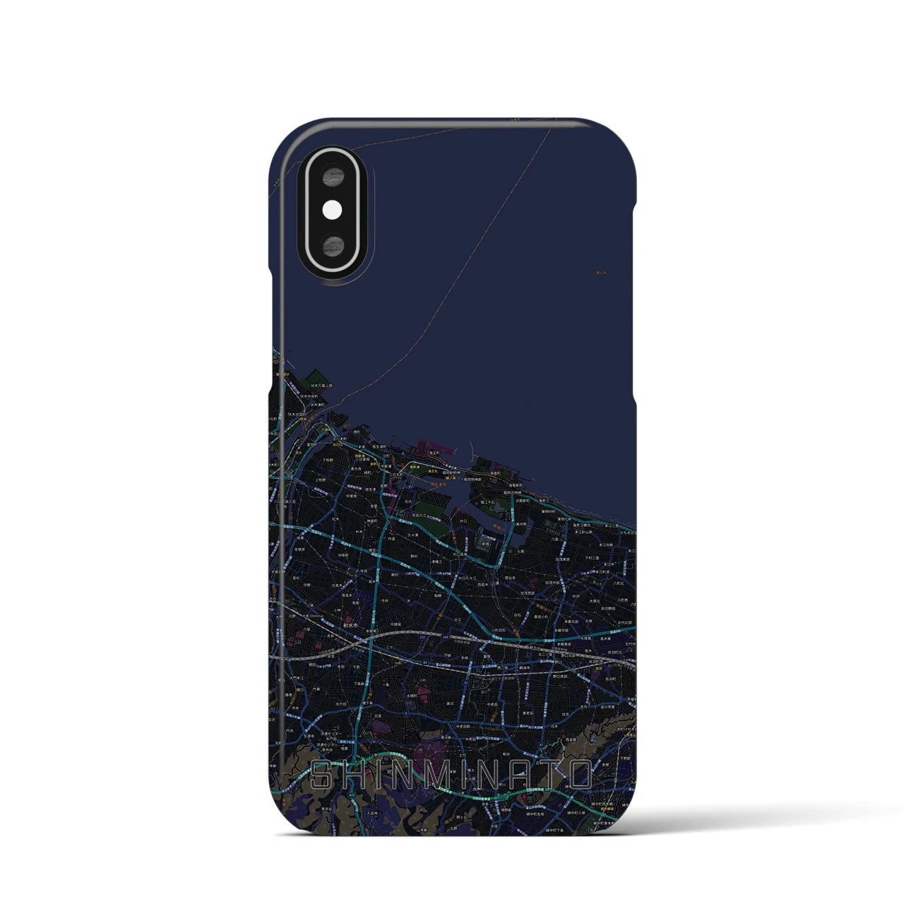 【新湊(富山県)】地図柄iPhoneケース(バックカバータイプ)