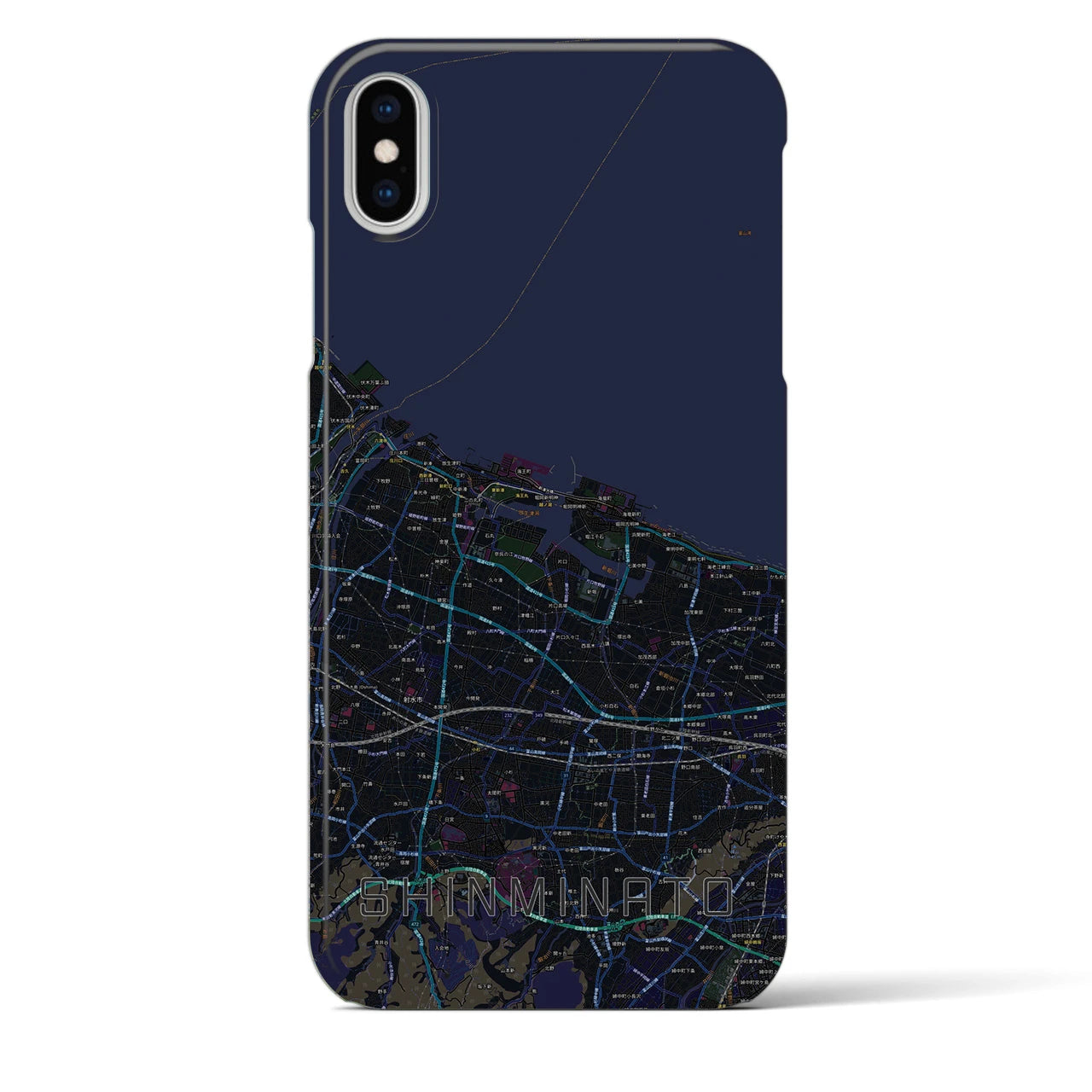 【新湊(富山県)】地図柄iPhoneケース(バックカバータイプ)