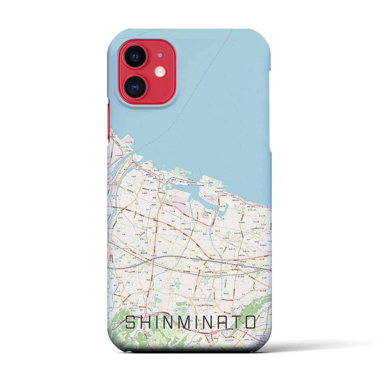 【新湊(富山県)】地図柄iPhoneケース(バックカバータイプ)