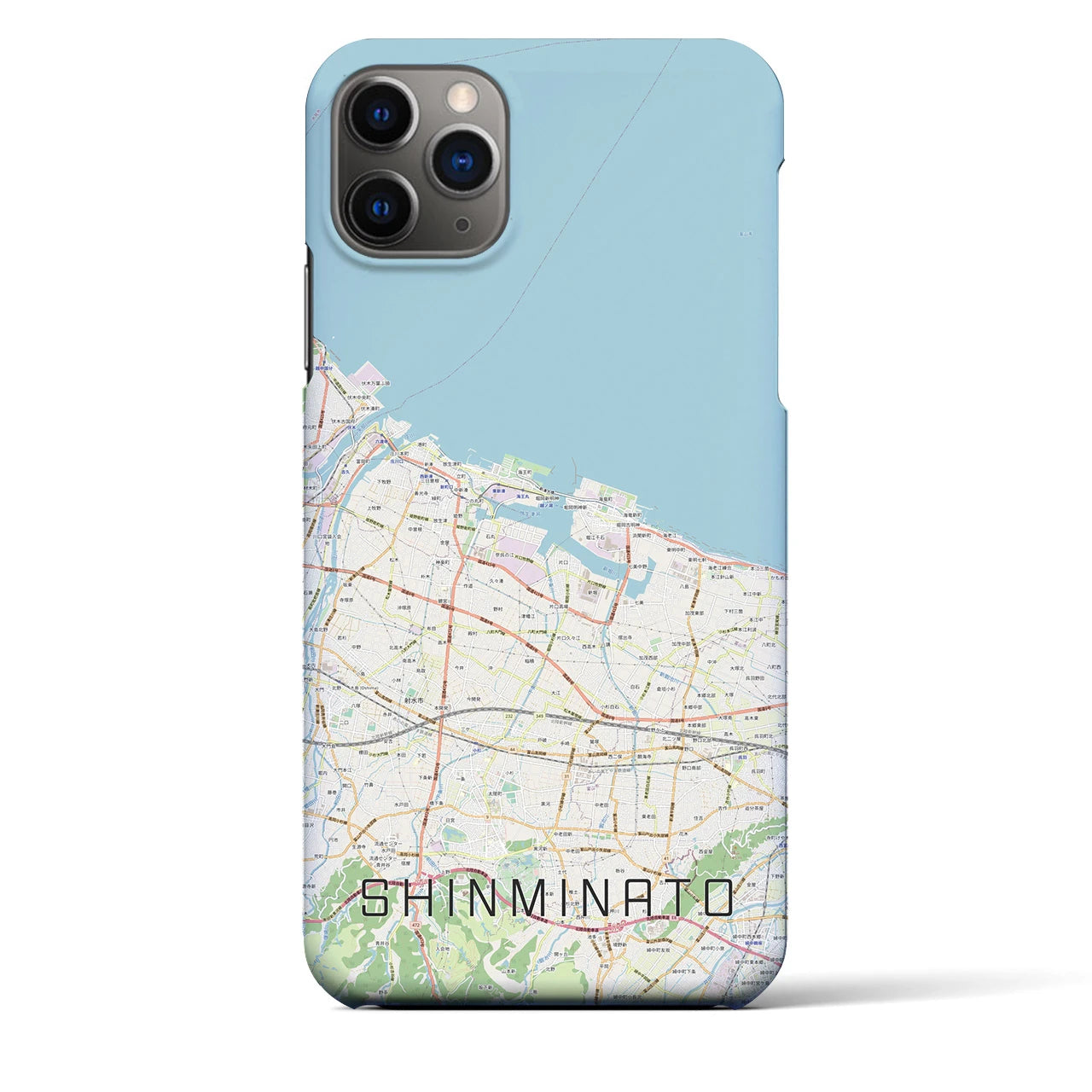 【新湊(富山県)】地図柄iPhoneケース(バックカバータイプ)