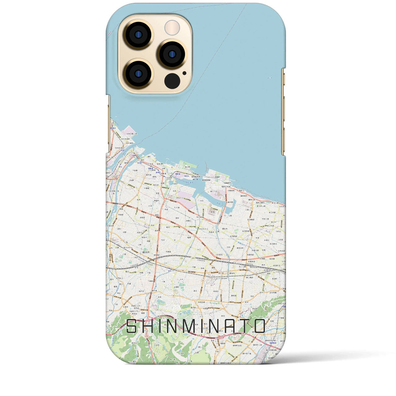 【新湊(富山県)】地図柄iPhoneケース(バックカバータイプ)