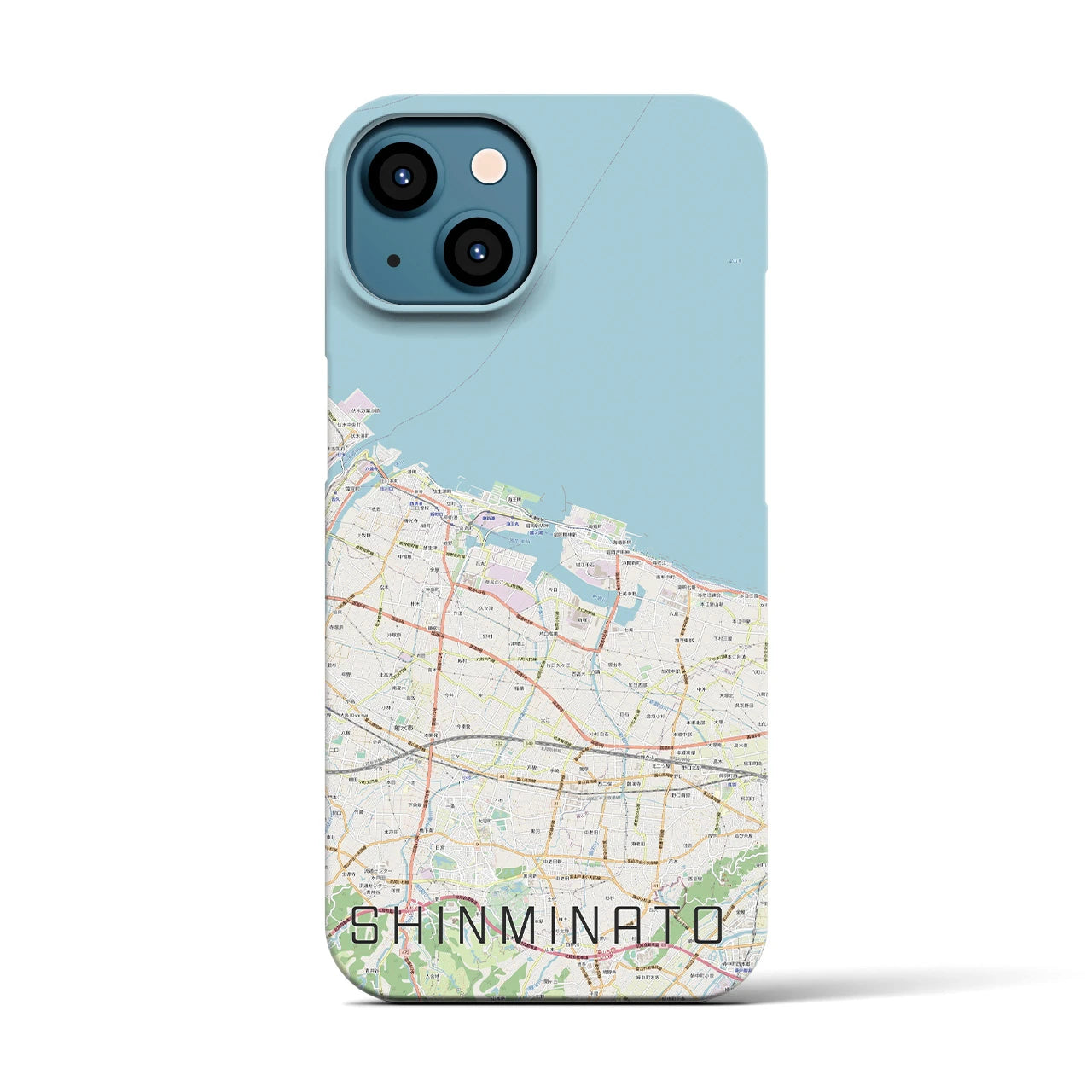 【新湊(富山県)】地図柄iPhoneケース(バックカバータイプ)