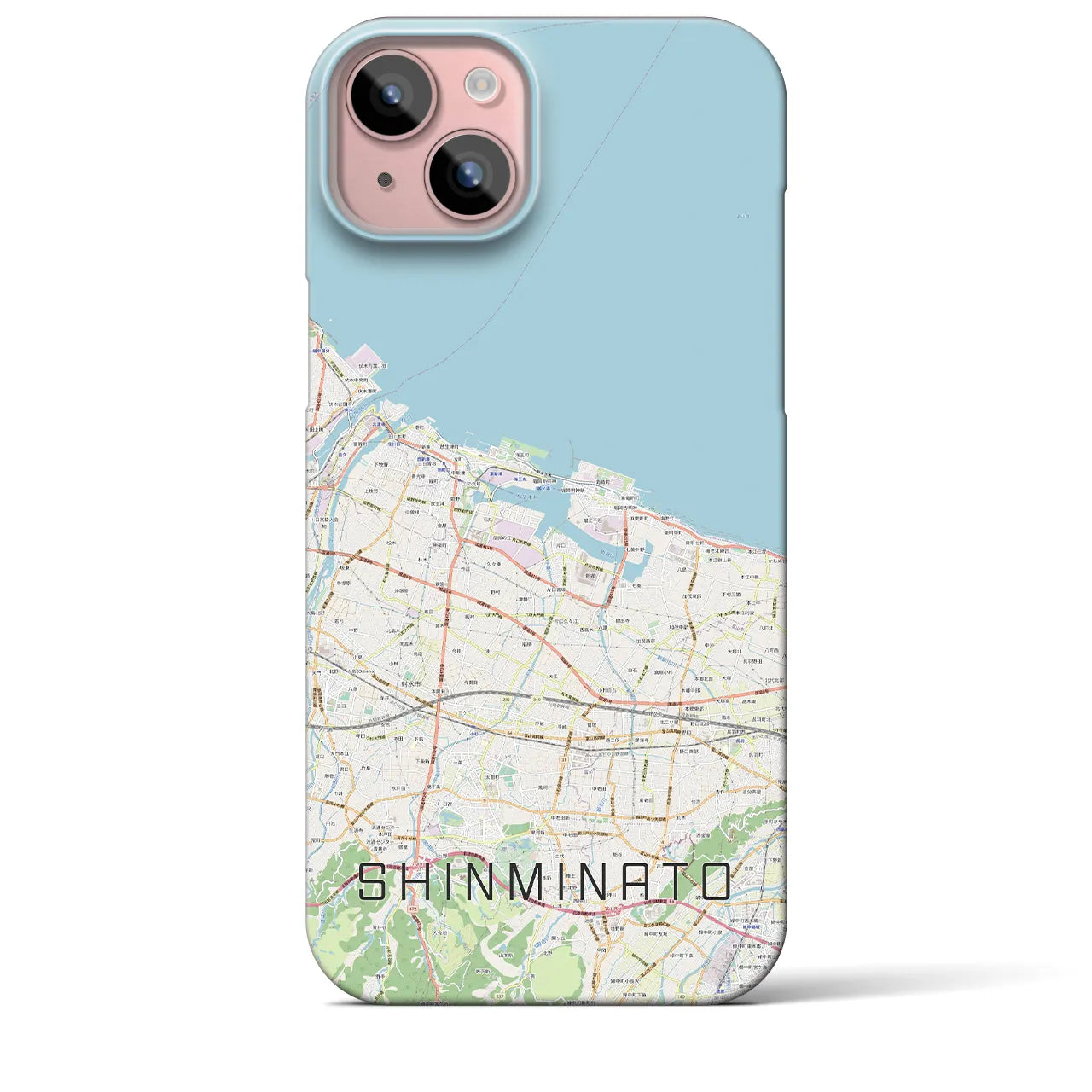 【新湊(富山県)】地図柄iPhoneケース(バックカバータイプ)