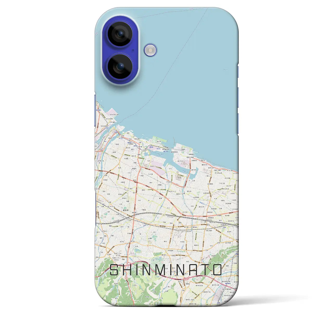【新湊(富山県)】地図柄iPhoneケース(バックカバータイプ)ナチュラル・iPhone 16 Pro Max 用