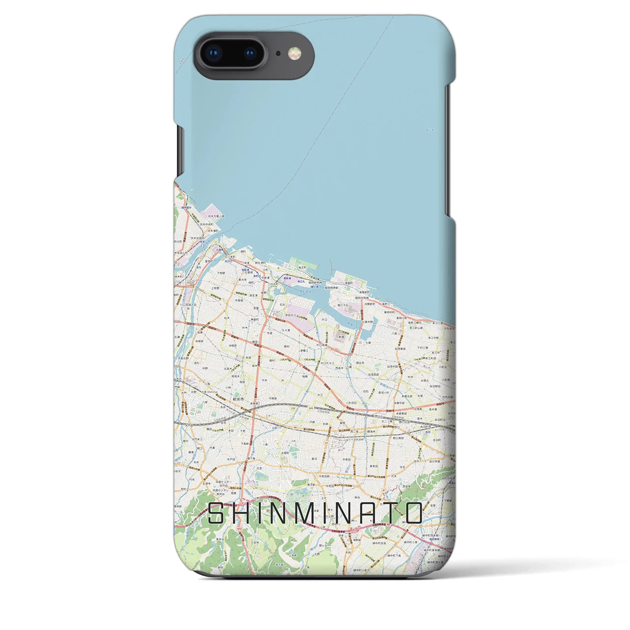 【新湊(富山県)】地図柄iPhoneケース(バックカバータイプ)