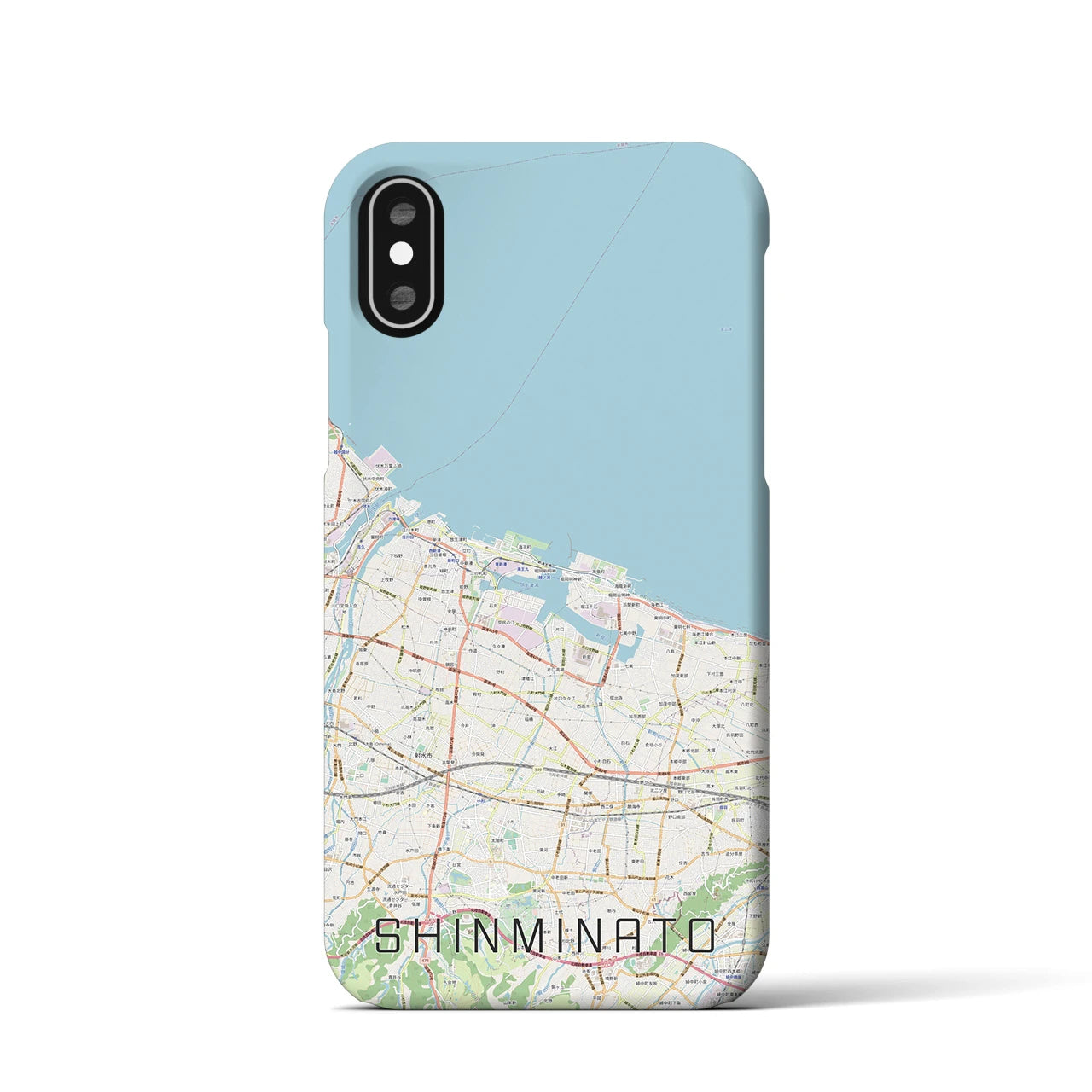 【新湊(富山県)】地図柄iPhoneケース(バックカバータイプ)