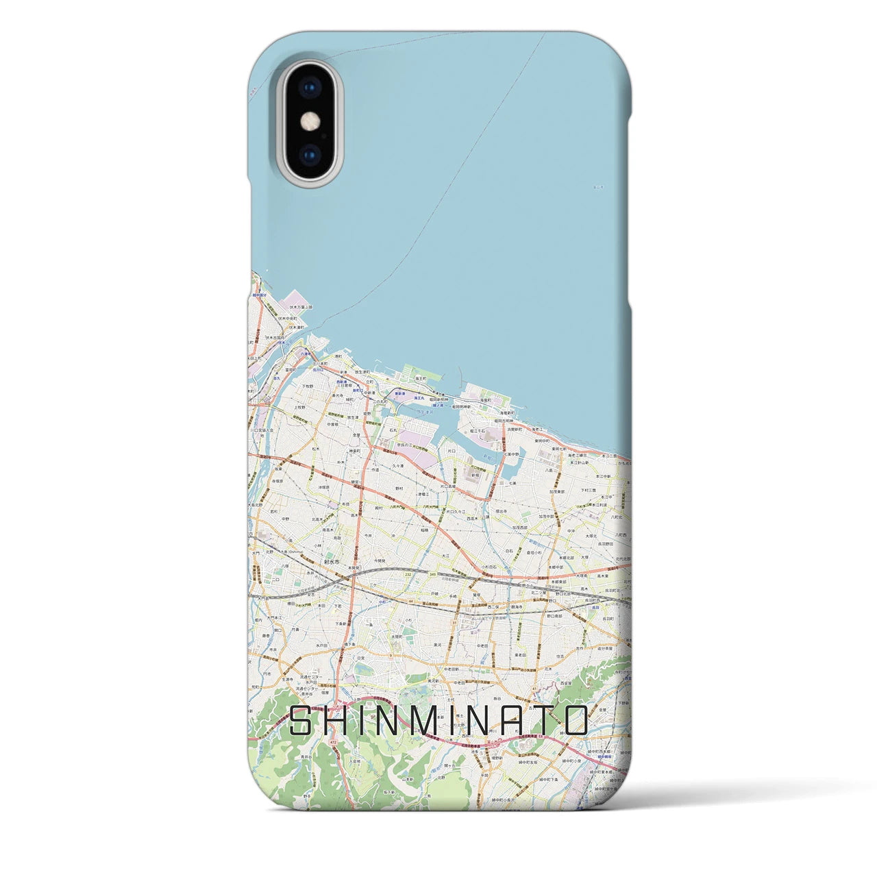 【新湊(富山県)】地図柄iPhoneケース(バックカバータイプ)