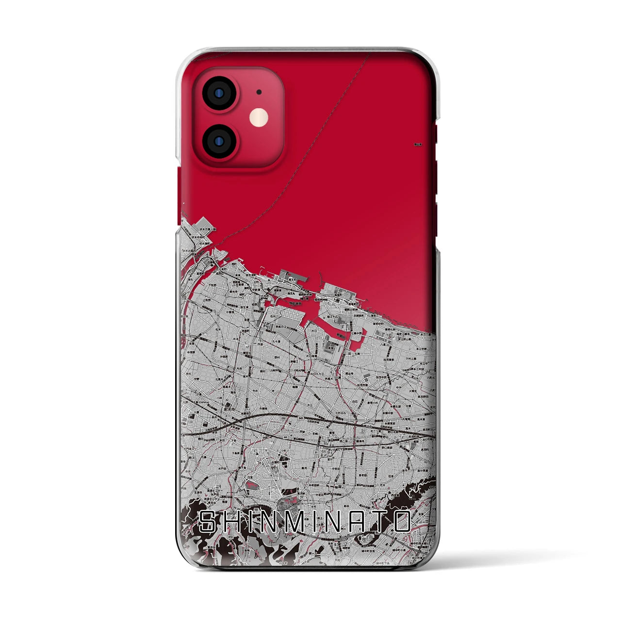 【新湊(富山県)】地図柄iPhoneケース(クリアタイプ)