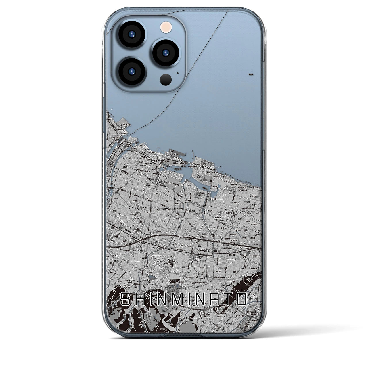 【新湊(富山県)】地図柄iPhoneケース(クリアタイプ)