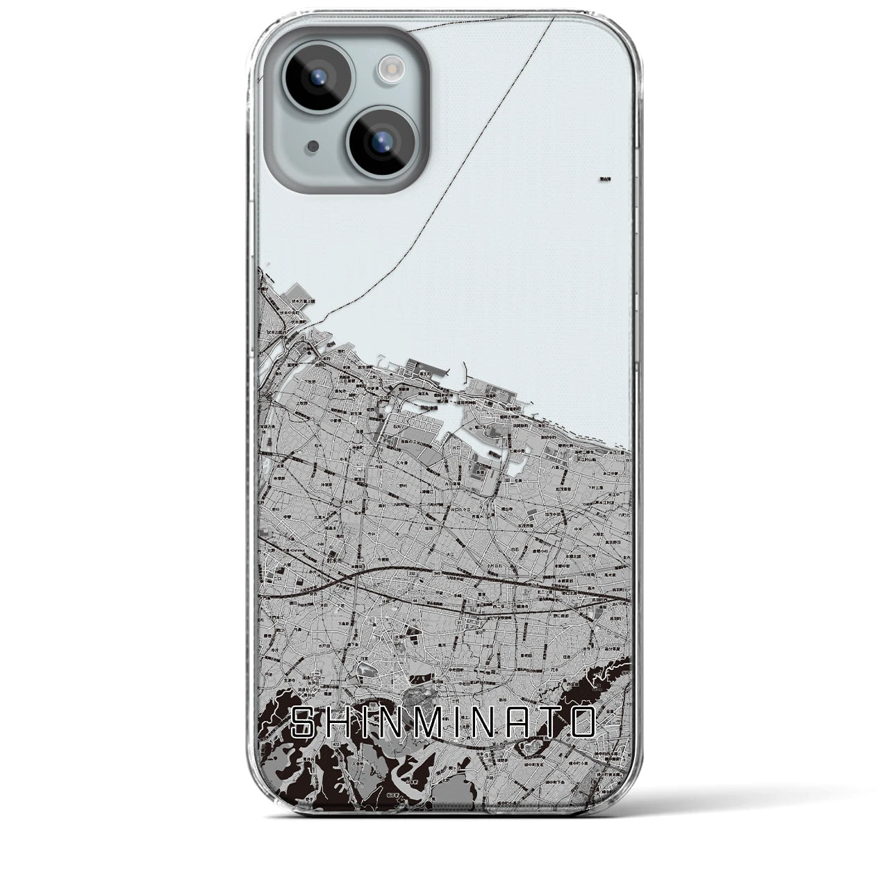 【新湊(富山県)】地図柄iPhoneケース(クリアタイプ)