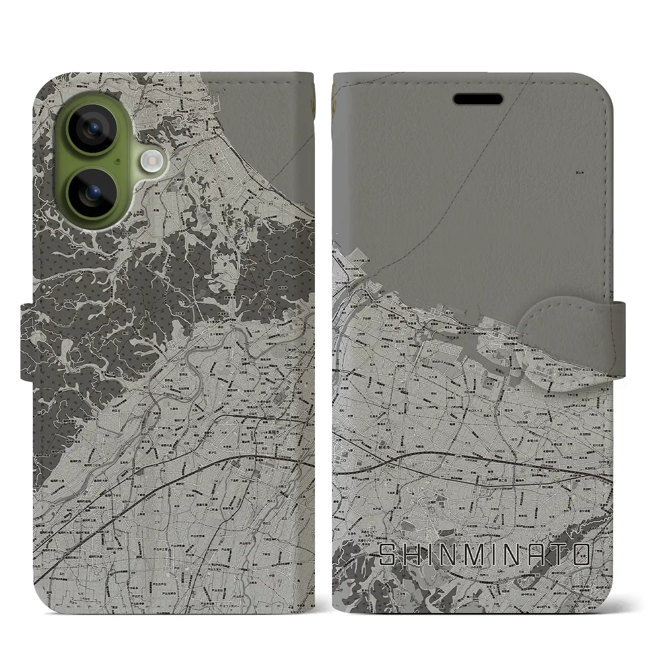 【新湊(富山県)】地図柄iPhoneケース(手帳タイプ)