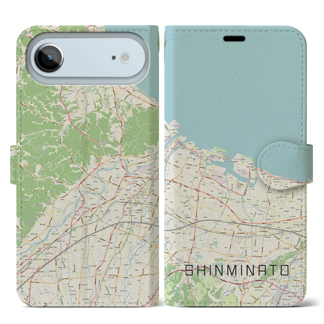 【新湊(富山県)】地図柄iPhoneケース(手帳タイプ)