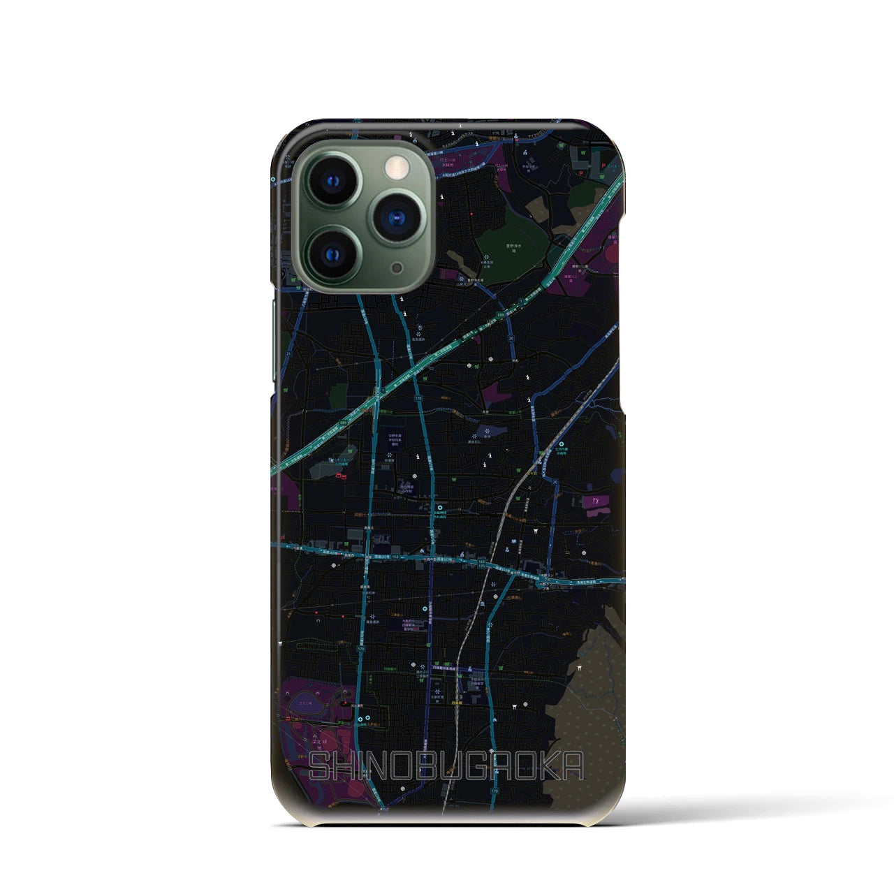 【忍ケ丘(大阪府)】地図柄iPhoneケース(バックカバータイプ)