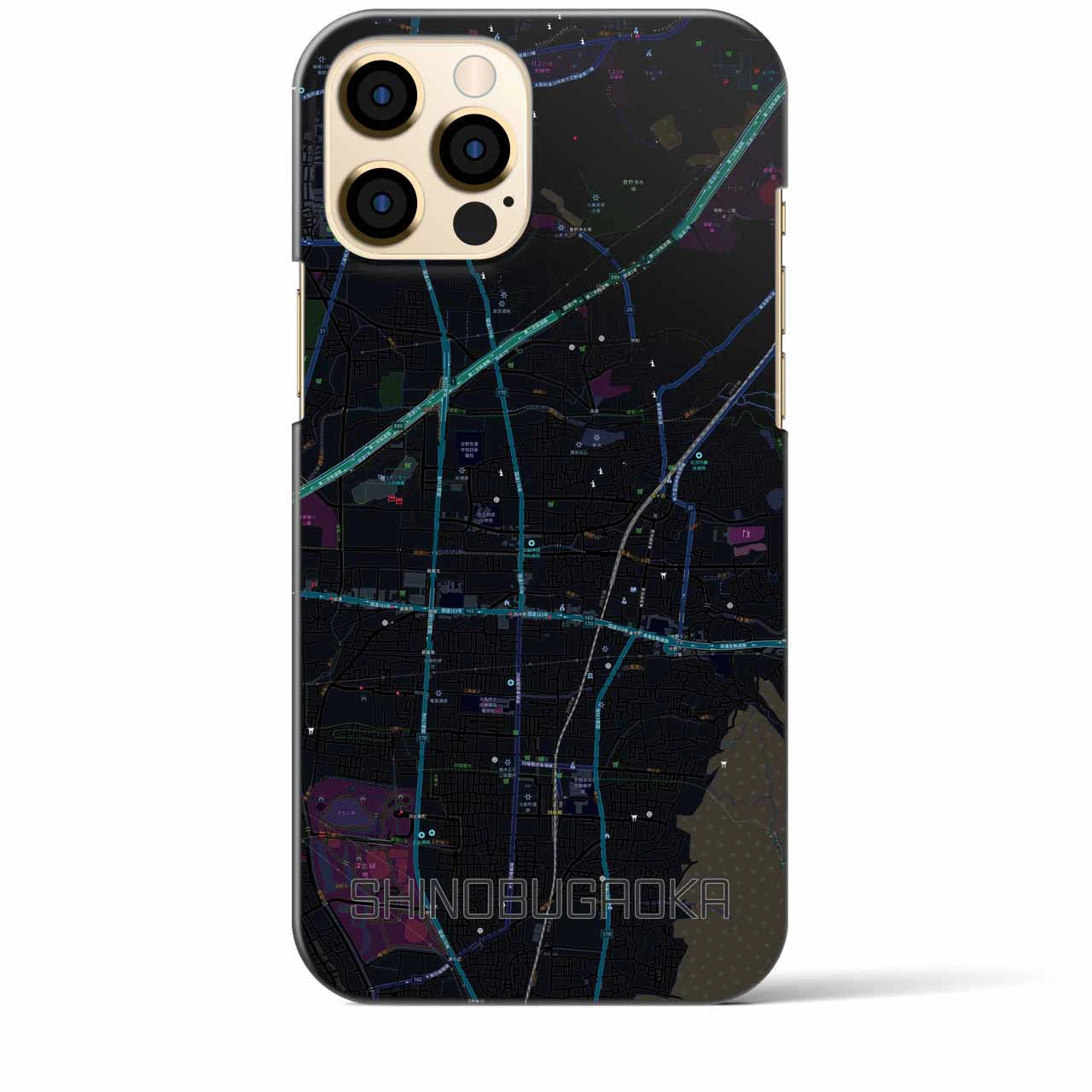 【忍ケ丘(大阪府)】地図柄iPhoneケース(バックカバータイプ)