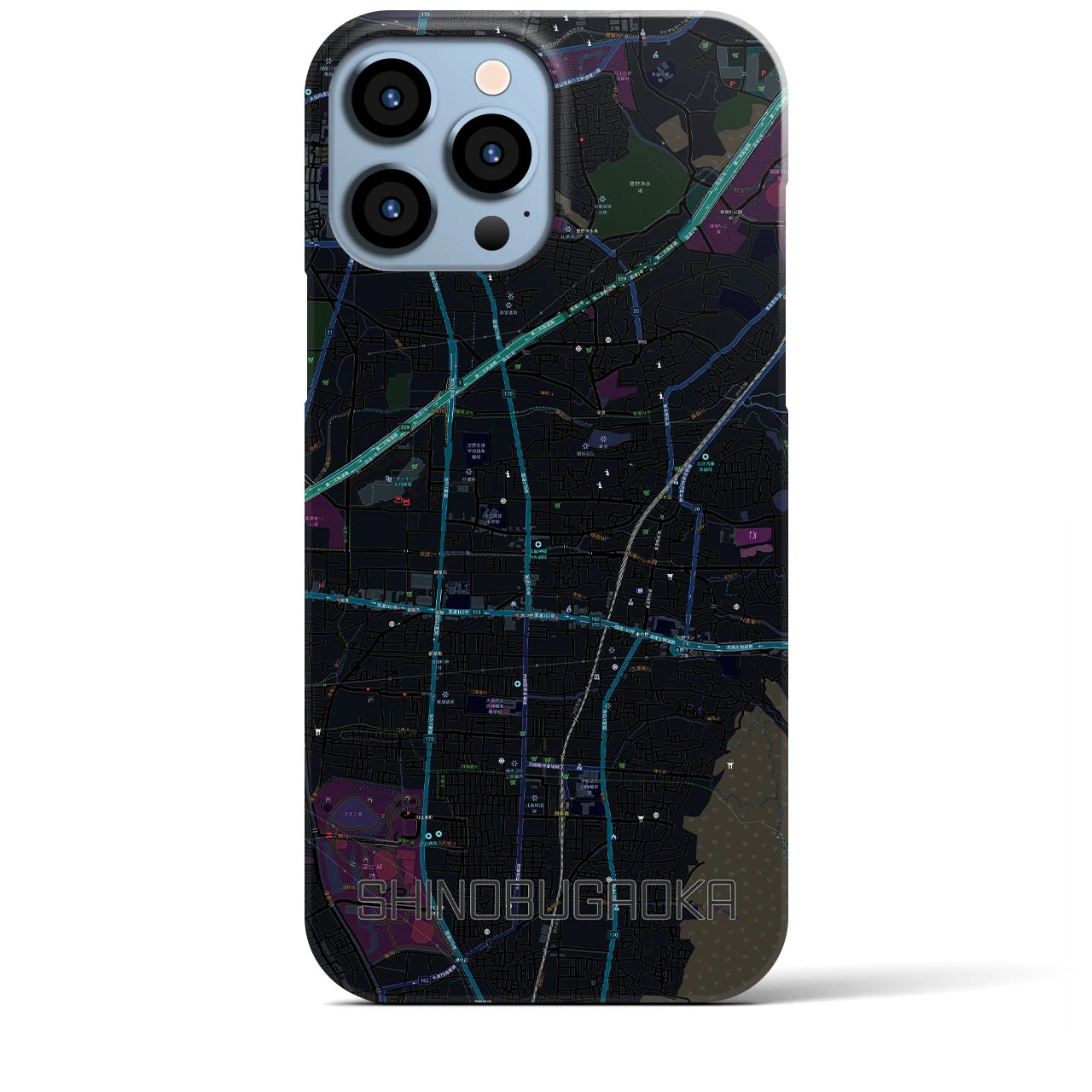 【忍ケ丘(大阪府)】地図柄iPhoneケース(バックカバータイプ)