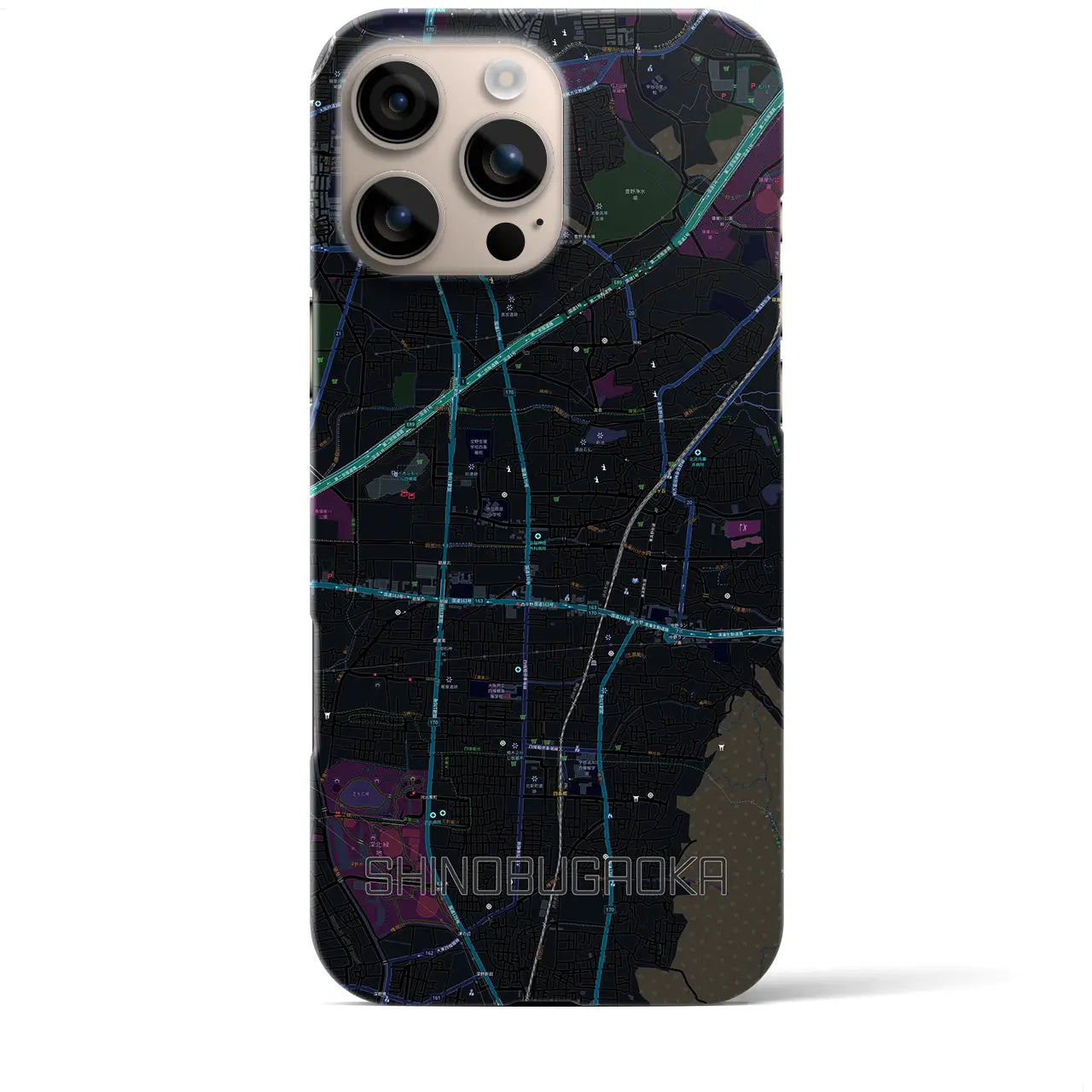 【忍ケ丘(大阪府)】地図柄iPhoneケース(バックカバータイプ)
