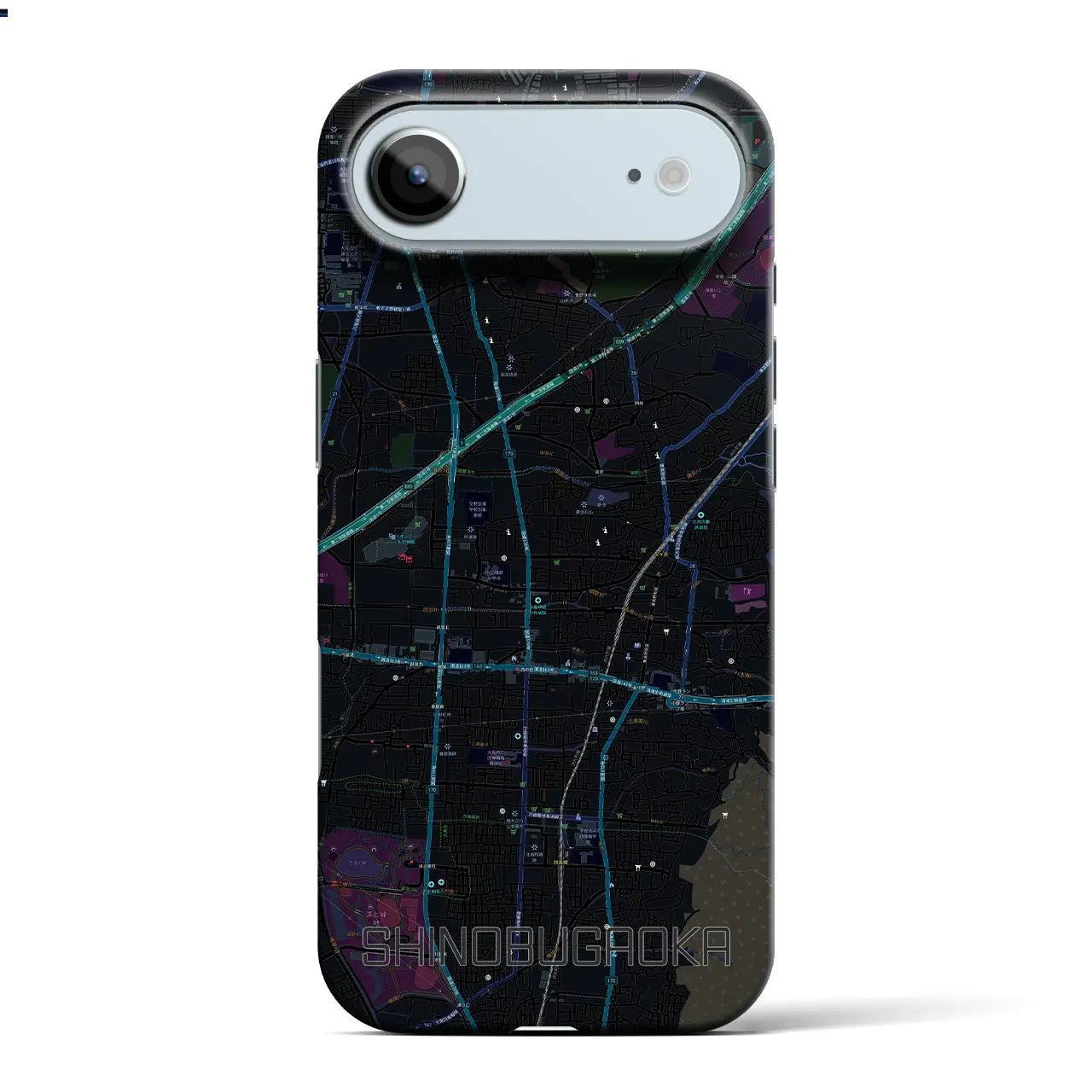 【忍ケ丘(大阪府)】地図柄iPhoneケース(バックカバータイプ)