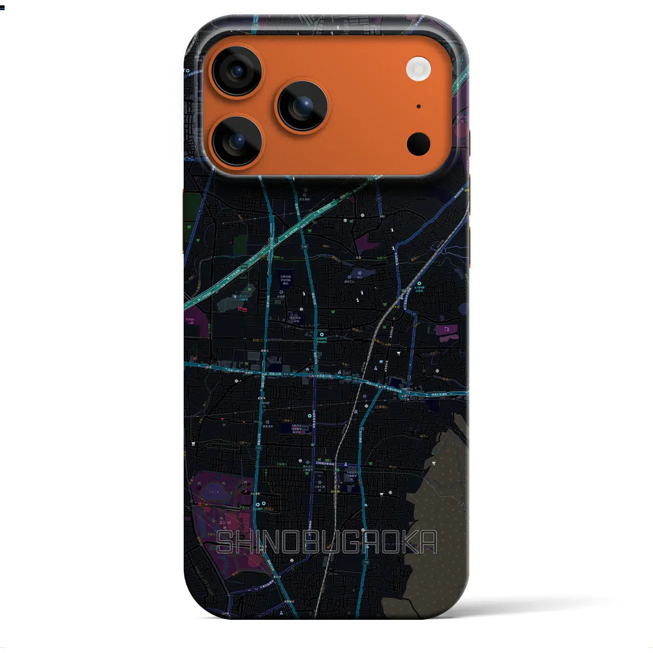 【忍ケ丘(大阪府)】地図柄iPhoneケース(バックカバータイプ)