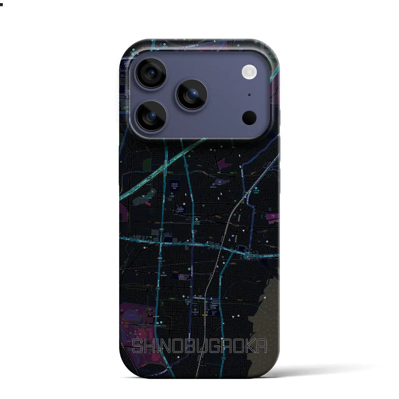 【忍ケ丘(大阪府)】地図柄iPhoneケース(バックカバータイプ)