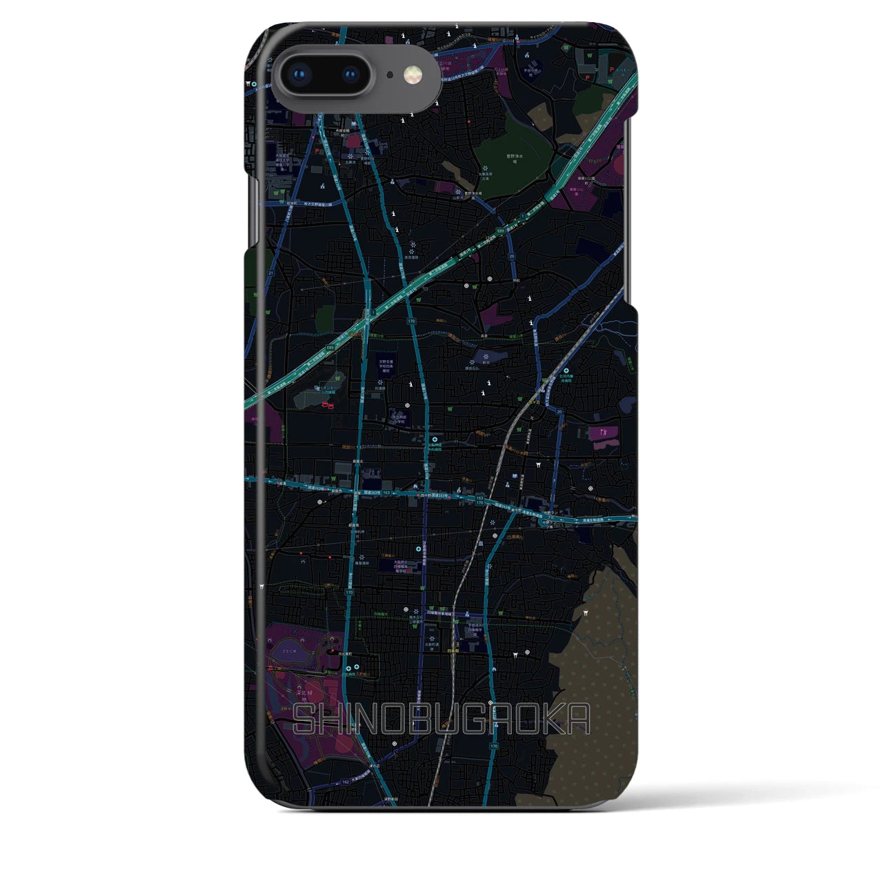 【忍ケ丘(大阪府)】地図柄iPhoneケース(バックカバータイプ)