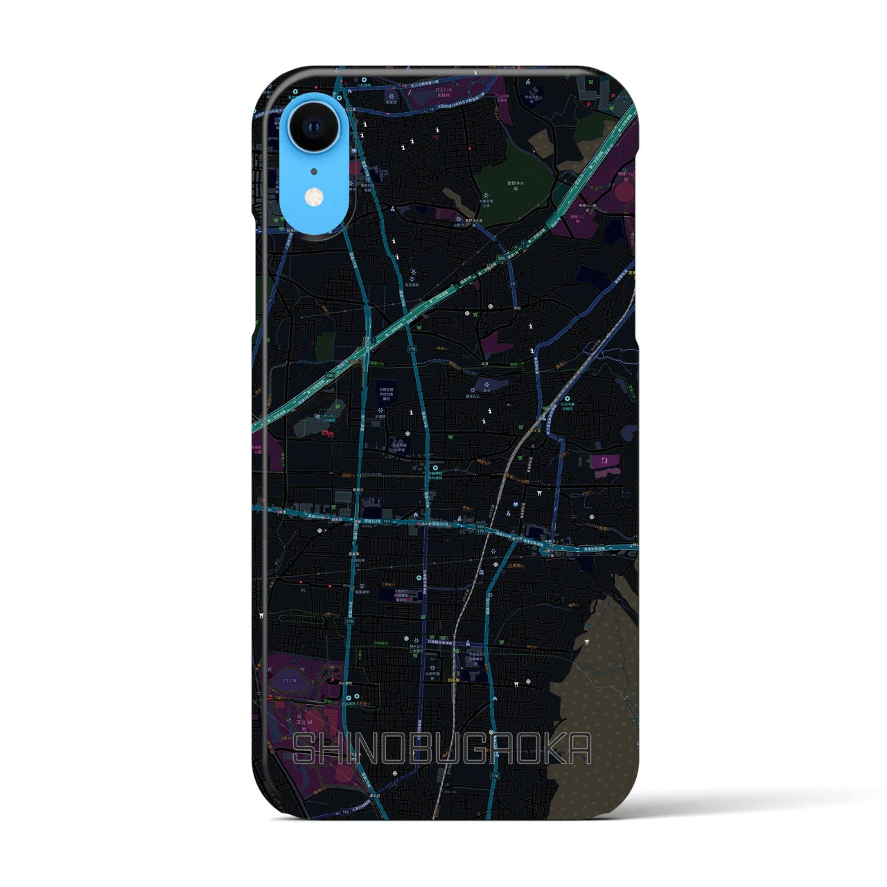 【忍ケ丘(大阪府)】地図柄iPhoneケース(バックカバータイプ)