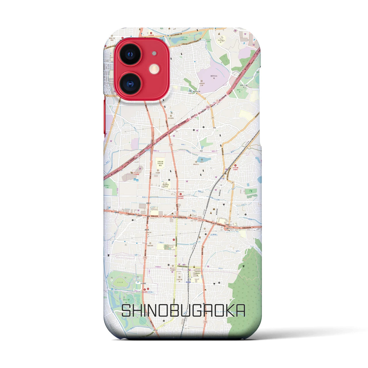 【忍ケ丘(大阪府)】地図柄iPhoneケース(バックカバータイプ)