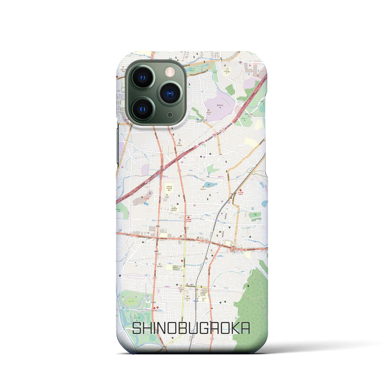 【忍ケ丘(大阪府)】地図柄iPhoneケース(バックカバータイプ)