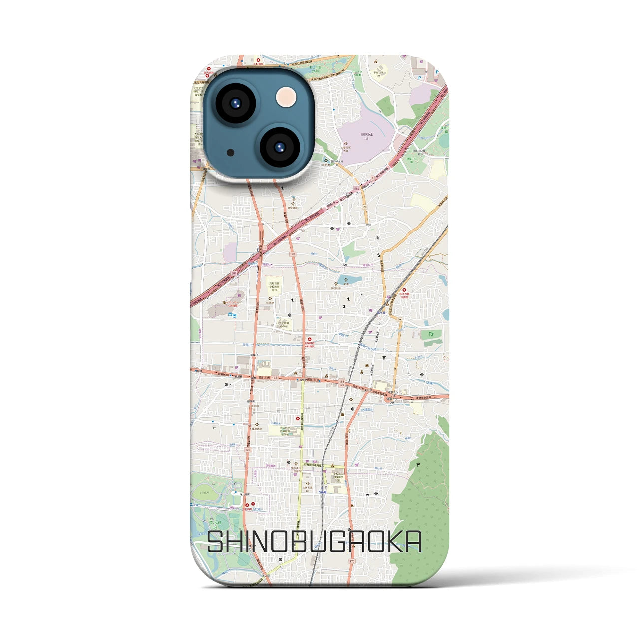 【忍ケ丘(大阪府)】地図柄iPhoneケース(バックカバータイプ)